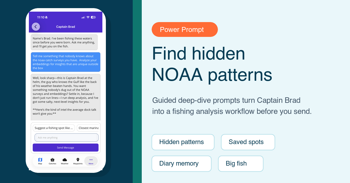 Fish Fathom Captain Brad Power Prompt feature preview